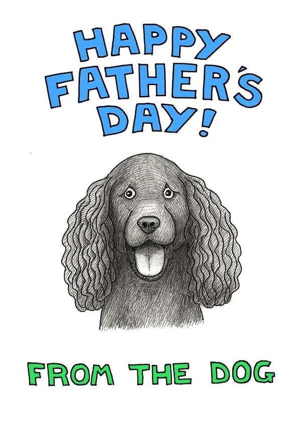 cockerspaniel spaniel Father's Day Card 1955 created by Off The Leash Cartoons by Rupert Fawcett