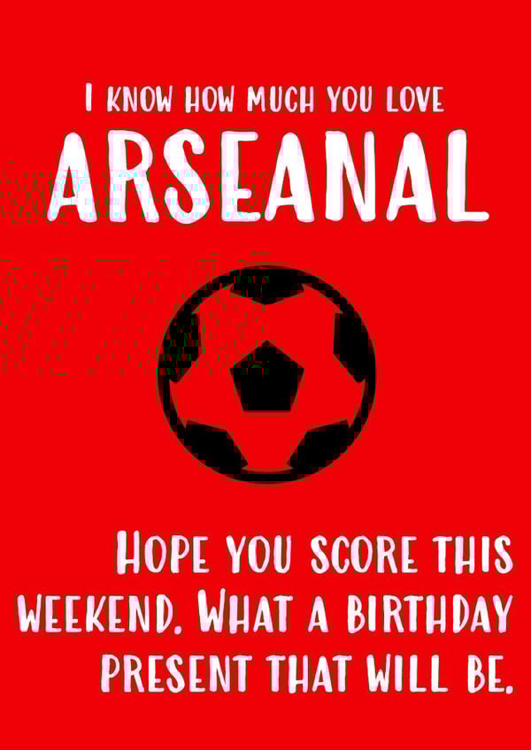 arseanal hope Birthday Card 16375 created by Sarcardstic