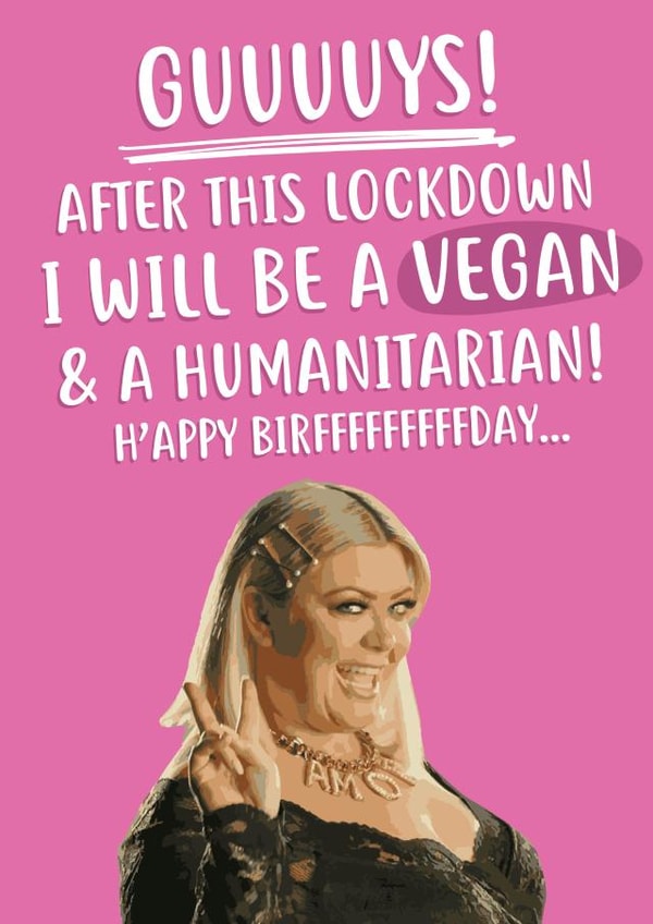 Gemma Collins Lockdown Birthday Card 11220 created by @linesbehind