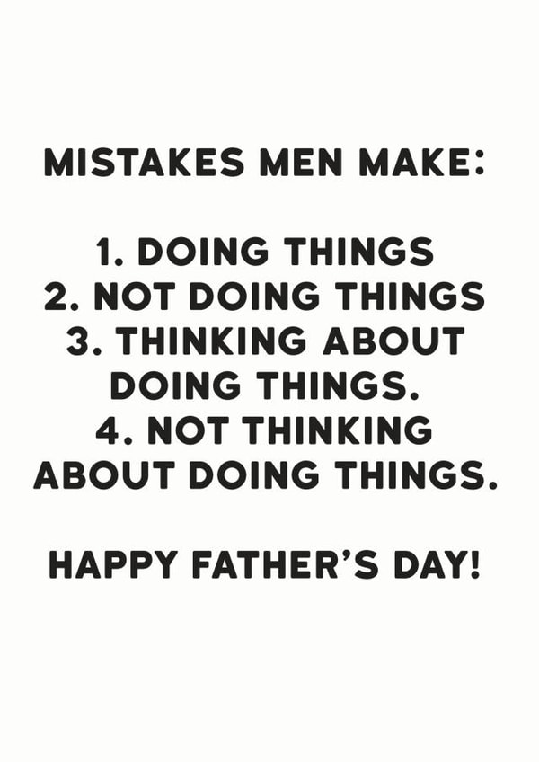 mistakes men Father's Day Card 34187 created by Holy Flaps
