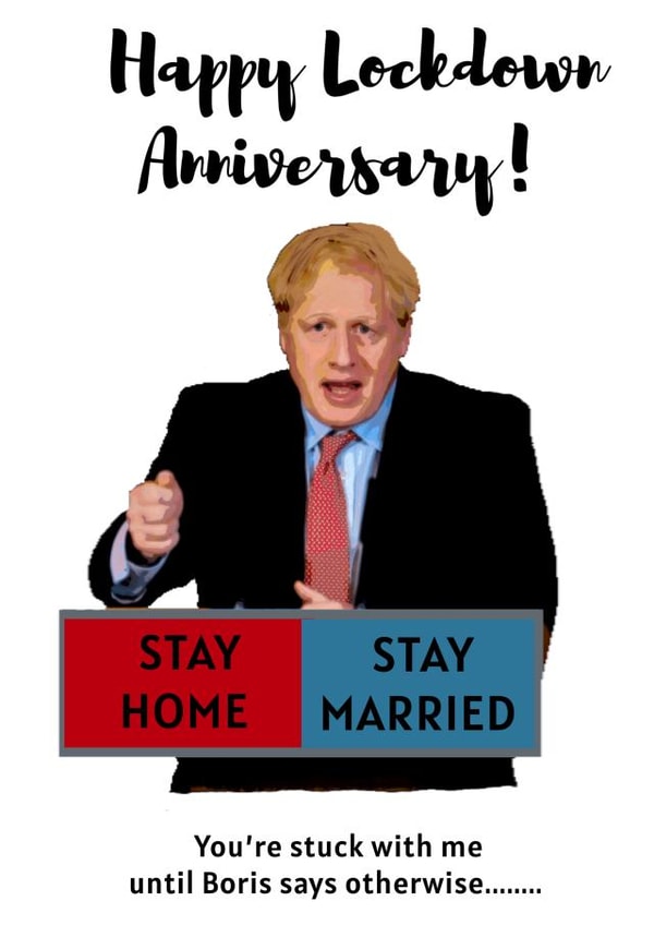 Boris Johnson themed card created by Rachel Evans