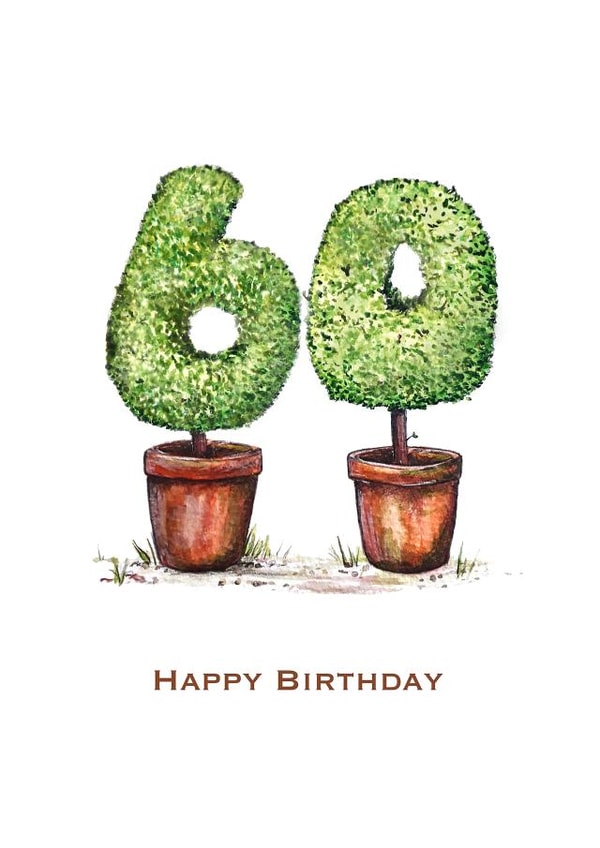 Garden inspired 60th birthday card created by Nancy Horton