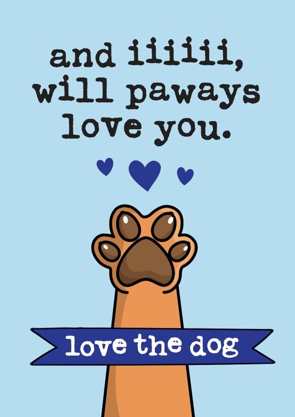 dog paw Father's Day Card 28333 created by Mrs Best Paper Co.