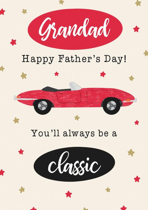 Grandad always a classic Jaguar card created by Nicole Julia