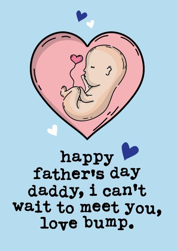 Dad to Be Fathers Day Card from Baby Bump, 1st Time Dad created by Mrs Best Paper Co.