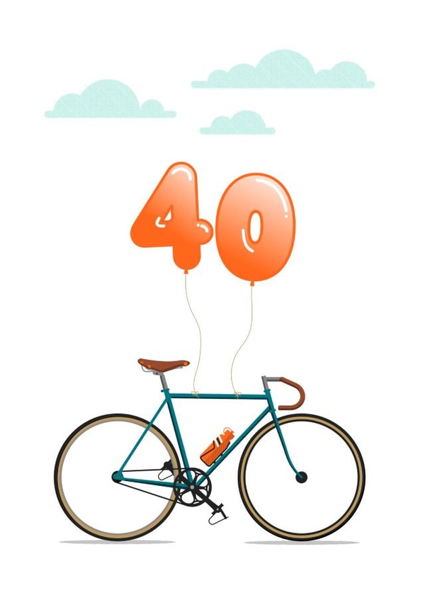 40 adult Birthday Card 11638 created by The Sunday Cyclist