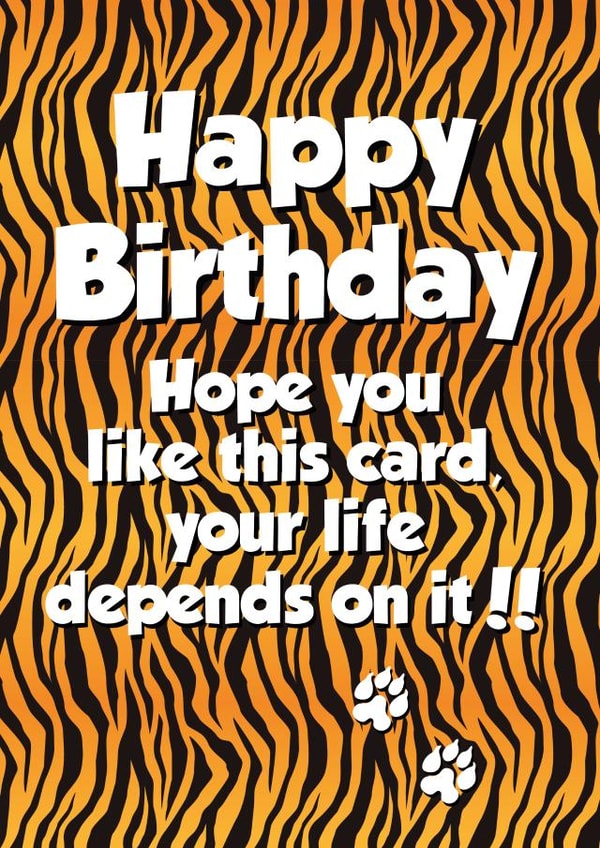 tigerking tiger king Birthday Card 42571 created by Tickled Pink