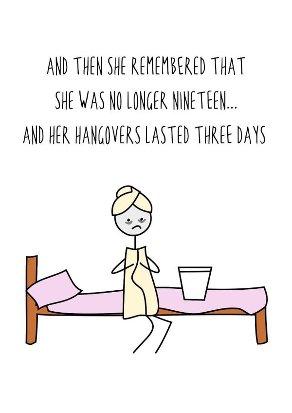 Three day hangover card created by Hurrah For Gin