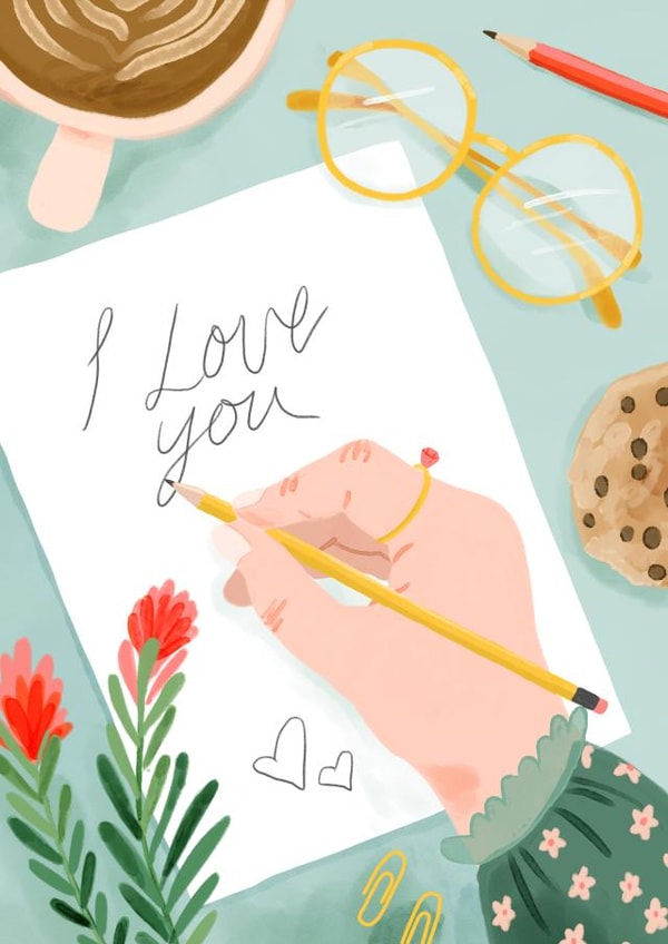 I love you love letter Anniversary Card 18140 created by Carla Ellis