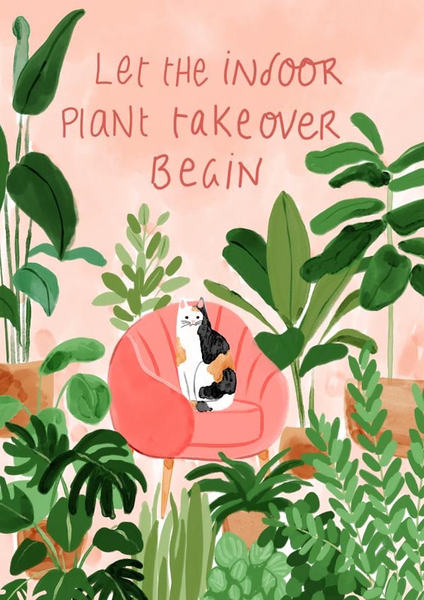 Pretty New Home Card - House Plants - Let The Indoor Plant Takeover Begin created by Carla Ellis