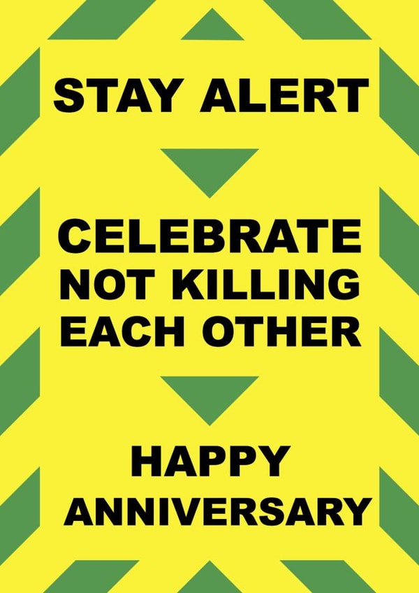 Lockdown themed anniversary card created by SnailMail