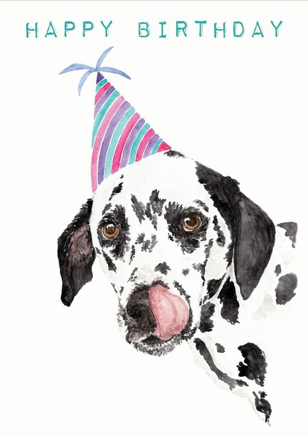 Happy birthday Dalmatian dog card created by Bramble Designs