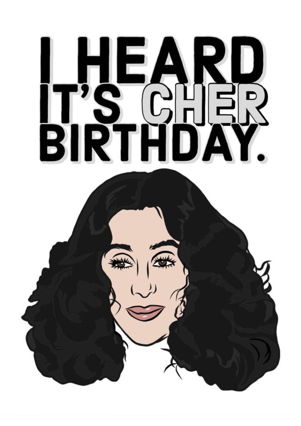Cher music Birthday Card 10426 created by Keepseyshop