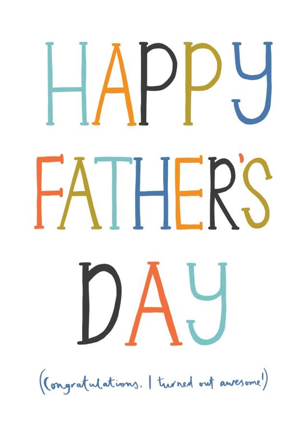 awesome turned Father's Day Card 42286 created by Sarah Frances