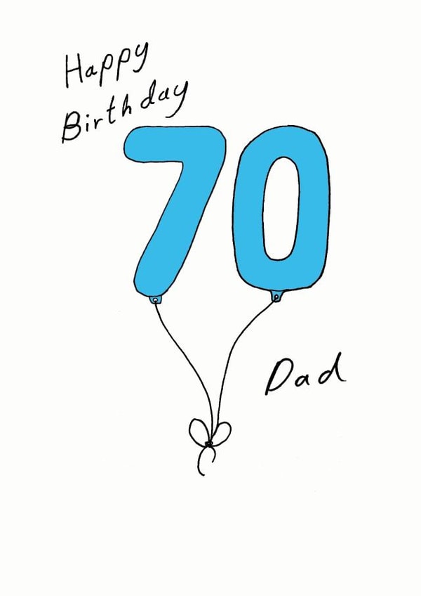 DAD 70 Birthday Card 7054 created by A Ray of Sunshine Cards