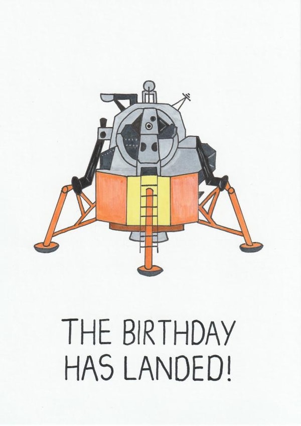 moon landing landed Birthday Card 18199 created by Ow Cards