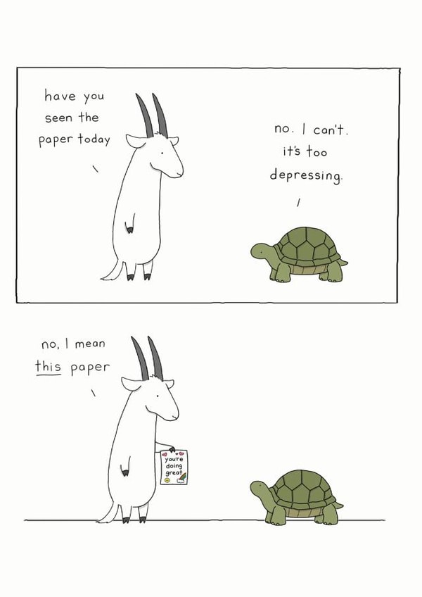 Cute and Heartfelt - You're Doing Great Cartoon Card created by Redback Cards