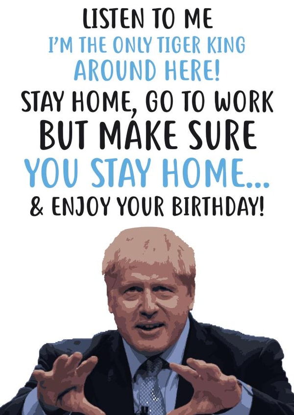 Tiger King Boris Birthday Card 33617 created by @linesbehind