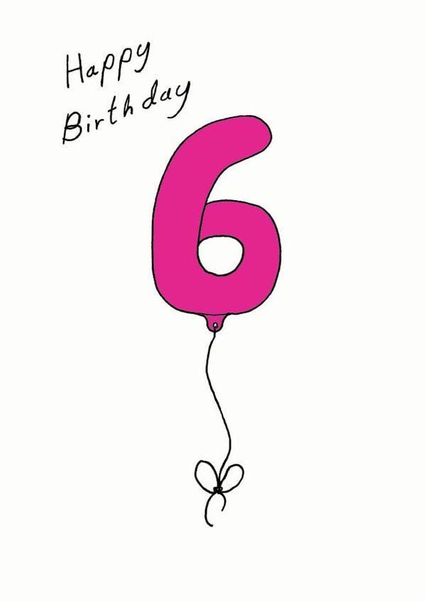 6 6th Birthday Card 7078 created by A Ray of Sunshine Cards