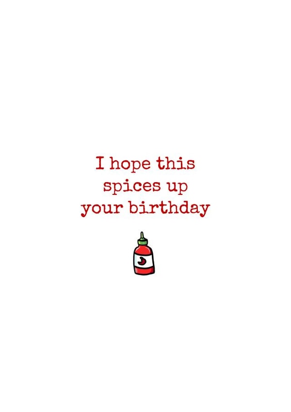 sriracha hot sauce Birthday Card 16367 created by Bread & Butter Cards 