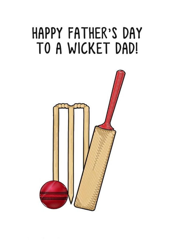 cricket wicket Father's Day Card 8942 created by Of Life & Lemons Ltd.