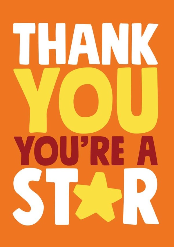 You're a star Thank you card created by Roll Creative