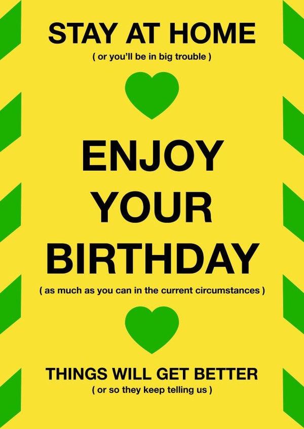 Quarantine birthday card created by Adam Regester