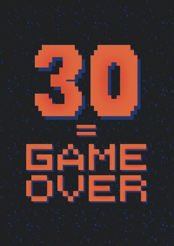 30th Birthday gaming card created by Noura Mokhtar