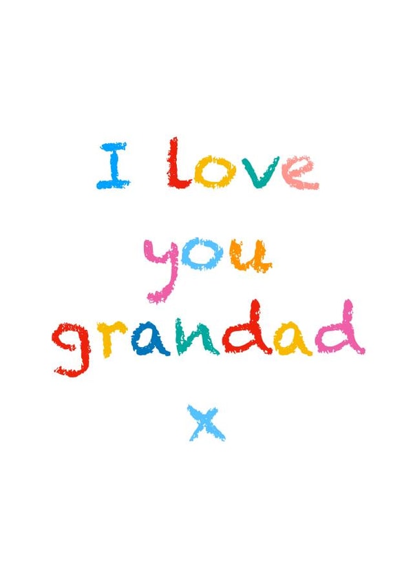 I love you Grandad card created by Adam Regester