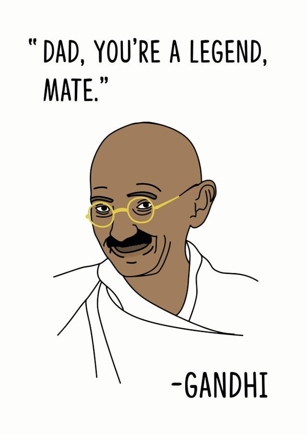Gandhi legend Father's Day card created by Peabody Studio