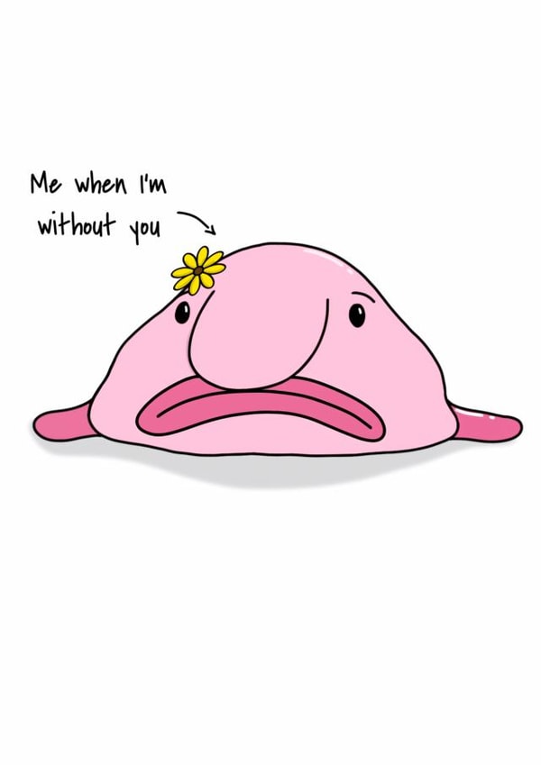 Miss you blobfish Love & Friendship Card 15028 created by Lauren Osborne