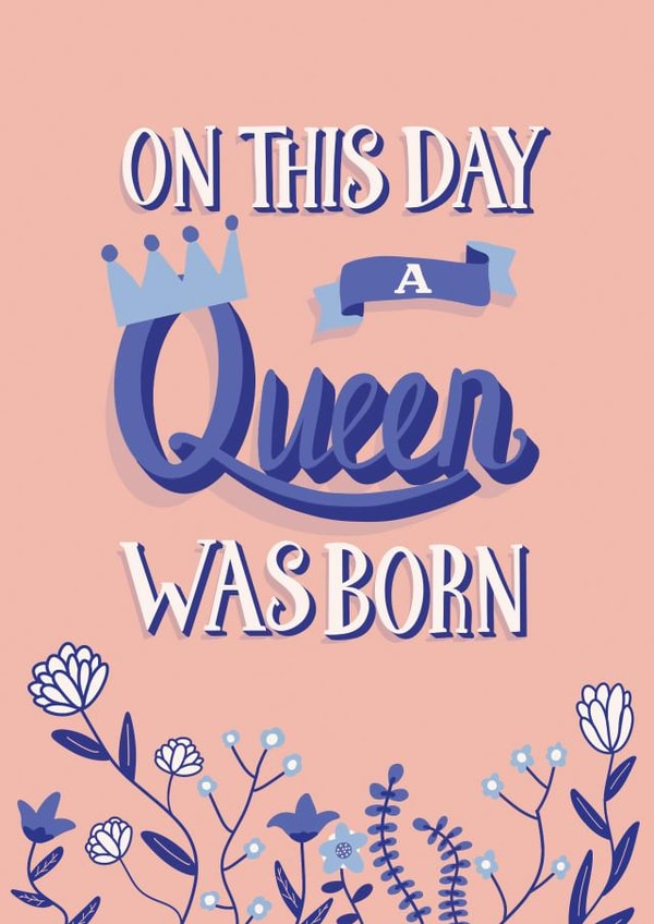 floral queen Birthday Card 18260 created by Fab Bab