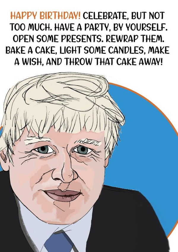boris johnson cv2020 Birthday Card 42377 created by Graphite & Grace