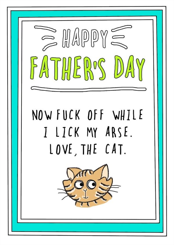 Love, the cat Father's Day card created by Go La La!