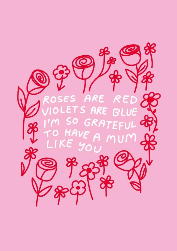 greatful roses are red Mothers Day Card 41176 created by Natalie Byrne