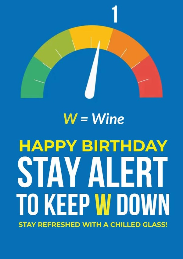 Wine Alcohol Birthday Card 33625 created by @linesbehind