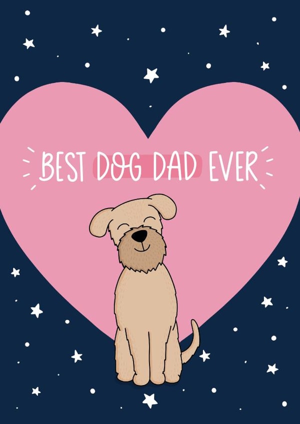 Dog Dad Cute Father's Day Card 40549 created by Inky in the Wild