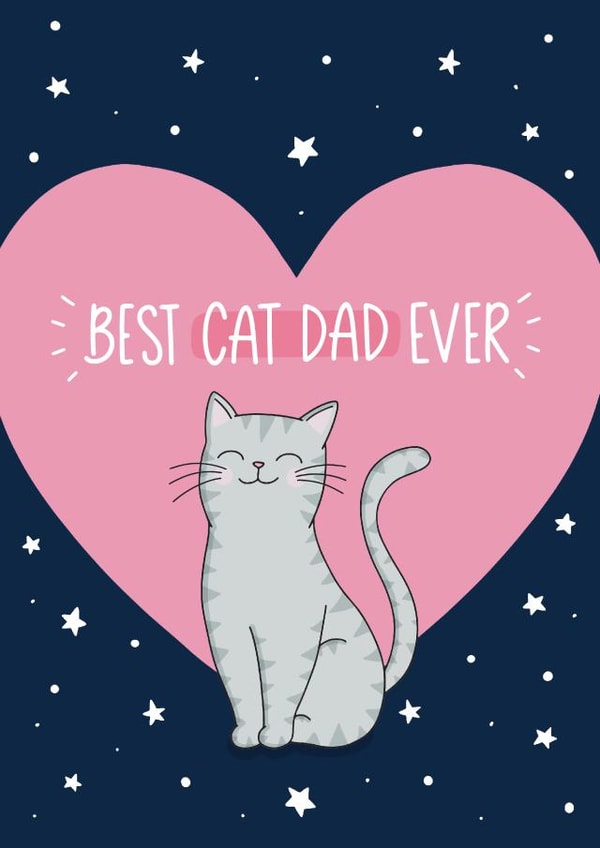 Best Cat Dad Father's Day card created by Inky in the Wild