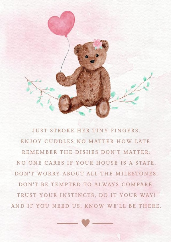 New Baby Girl Advice Card created by Rhymes To Remember