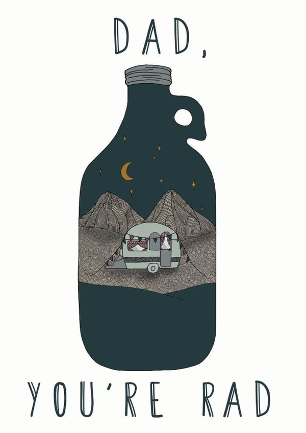 Camping Dad Card created by Laura Jayne Lettering
