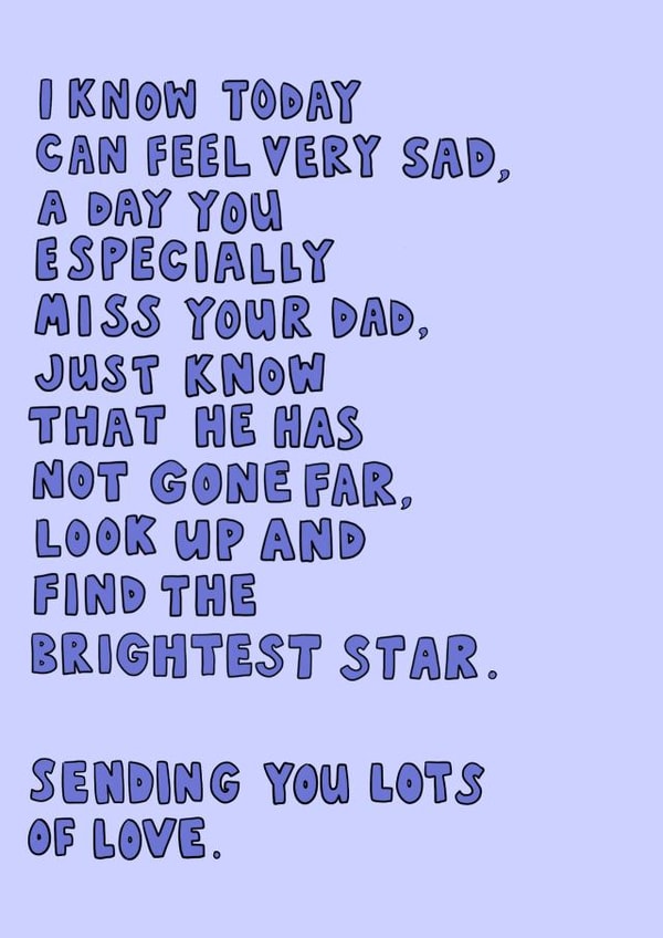 Fathers day bereavement Father's Day Card 13912 created by Sally Kaldas