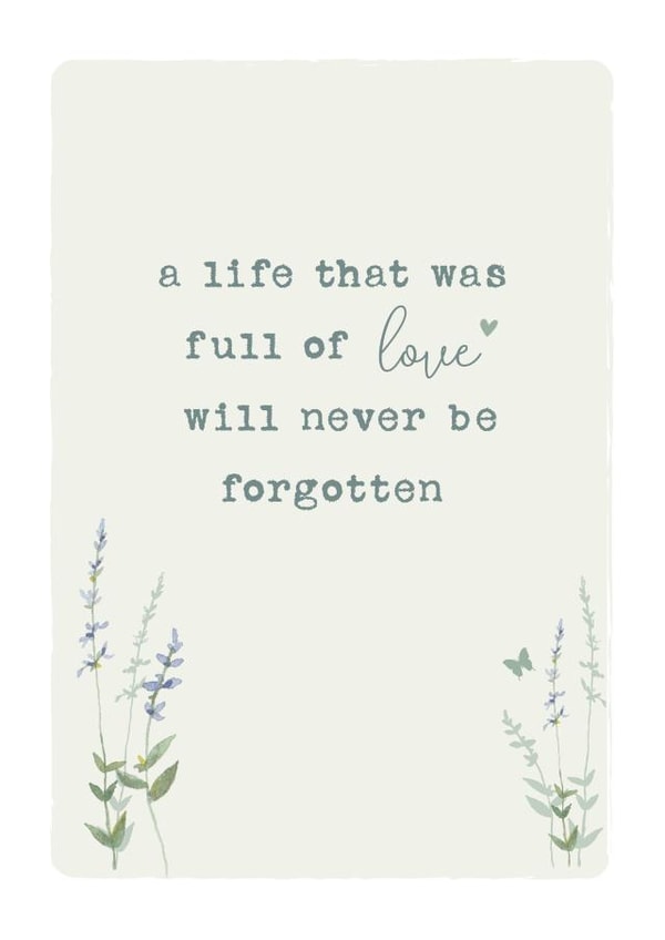 A life full of love sympathy card created by Mad Philomena