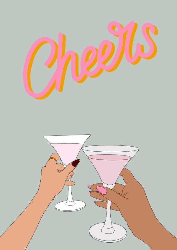 Drinking cocktail Love & Friendship Card 16789 created by Alice-Rae Aesthetic