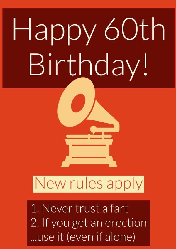 60 60th Birthday Card 15477 created by Joke With A Jab