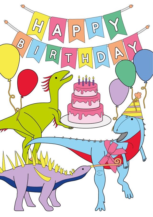 Happy Birthday Dinosaur Card created by Dinosaurs Doing Stuff