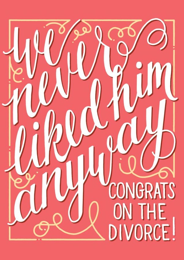 divorce adult Sorry Card 4610 created by PaperFreckles