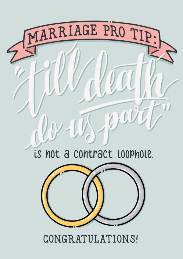 'till death do us part' - Funny wedding tip card created by PaperFreckles