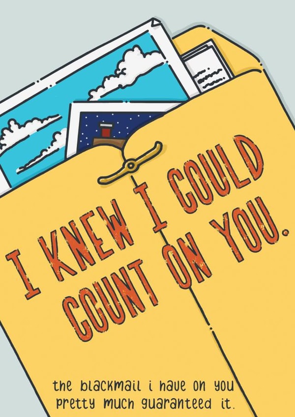 funny blackmail Thank You Card 4617 created by PaperFreckles