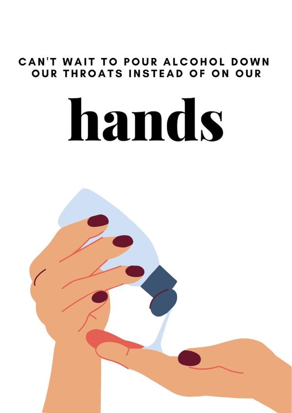 hand gel hand sanitizer Birthday Card 43244 created by Grad School Stationer