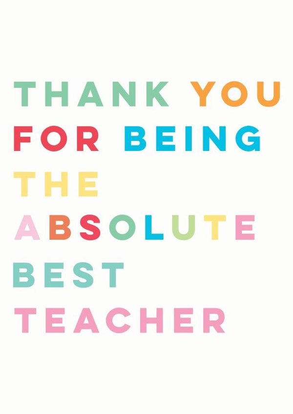 Thank You Teacher Card created by Sweetlove Press